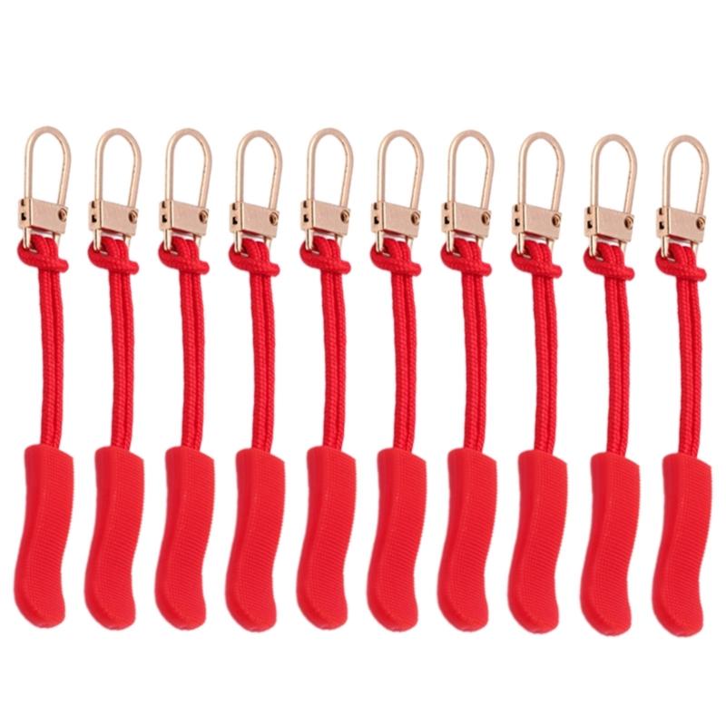 

Detachable Zippers Pull Replacement Alloy Slider for Clothing Bags Easy Installation Without Tool Need красный