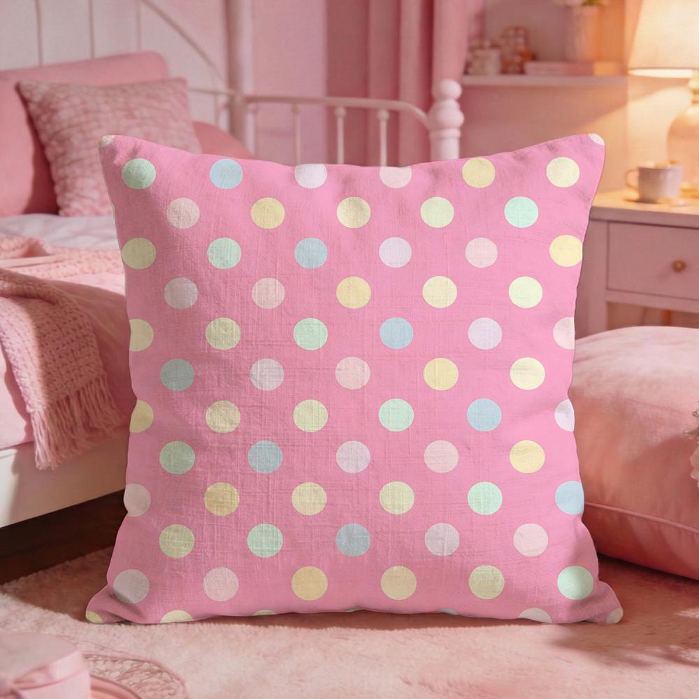 American Retro Polka DotS Cushion Cover Premium Comfort Reversible Pillow Cove Two in One Design for Any Room Car Interior