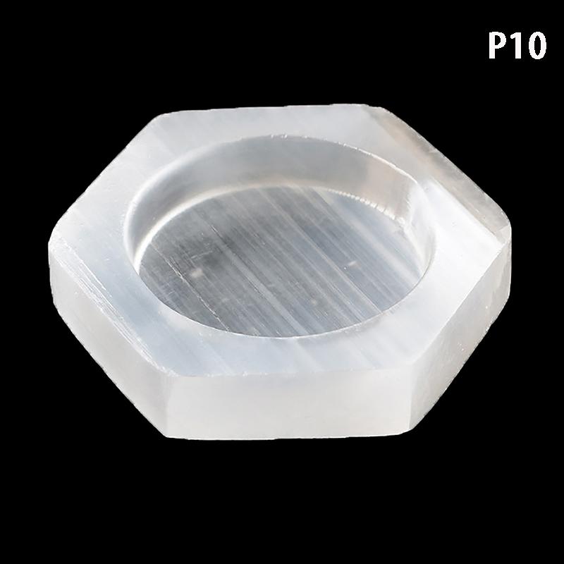 1Pc Selenite  Bowl Plate Rough Carved Quartz  Grid Fengshui Quartz Mineral Chakra For Home Decor Healing Gift