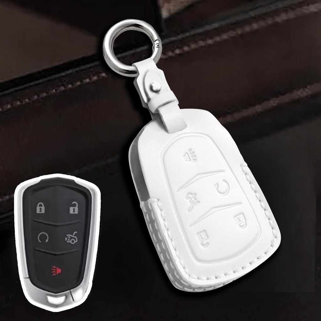 Cadillac Leather Key Cover for CT4/CT5/CT6/XT4/XT5/XT6 - Premium Protection.