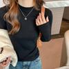 Women's Stand-up Collar Long Sleeve Base Layer Top for Spring, Autumn, and Winter