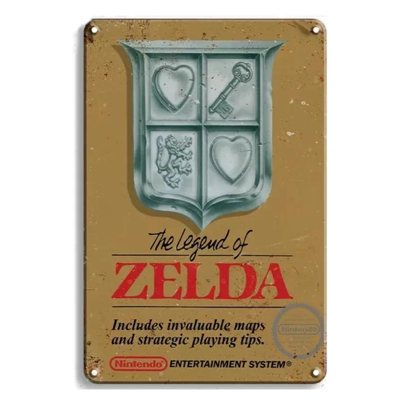 Metal Tin Poster Video Game Retro Metal Tin Sign Plaque Poster for Bar Club Wall Decor Retro Home Vintage Wall Plate Pendant