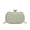 Xiaoxiangfeng Handgewebte Abendtasche Ketten-Clutch-Tasche Großer Namensclip-Kasten Diagonale Schultertasche