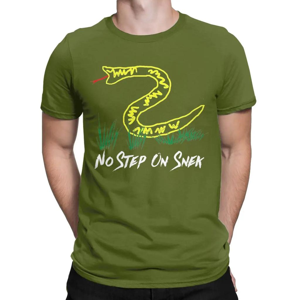 T-shirt Homme Drapeau de Gadsden No Step On Snek T-shirts Mode Manches Courtes Coton Grandes Tailles