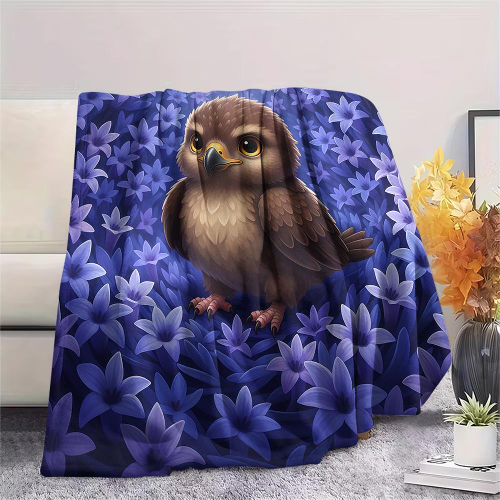 1Pc Cartoon Print Flannel Blanket, High Quality Comfortable for All Seasons, Home Decor, Warmth and Comfort, Perfect for Christmas Birthday Gift