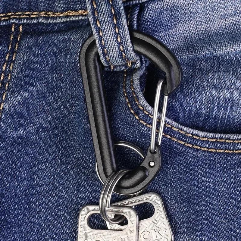 D-förmiger Kunststoff-Karabiner, D-Ring, Schlüsselanhänger, Federschnalle, Haken, Rucksackhaken, Schlüsselanhänger, Wasserflaschenschnalle, Outdoor-Camping-Teile