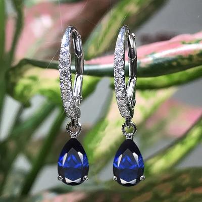 New Water Drop Pear Shaped Zircon Earrings For Women, High End, Personalized, Original Design, Short And Elegant Accessories
