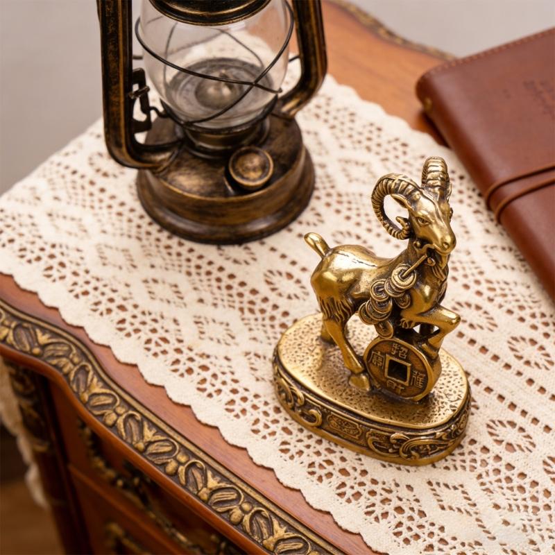 Metall Schaf Statue Skulpturen Dekorative Tierfiguren Tischplatte Ornament Symbole Reichtum Karriere Hausdekorationen