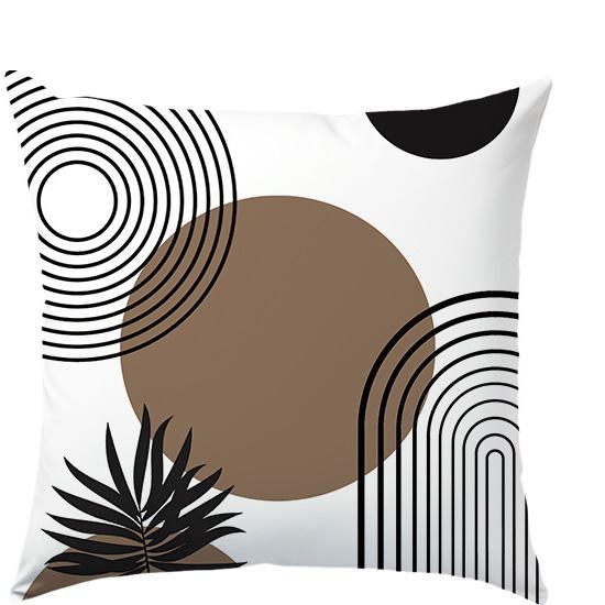 Cuscini Decorativi Moderni con Stampa di Foglie a Motivo Geometrico, Federa in Poliestere, Copricuscino Decorativo per Divano, Cuscino per Testiera