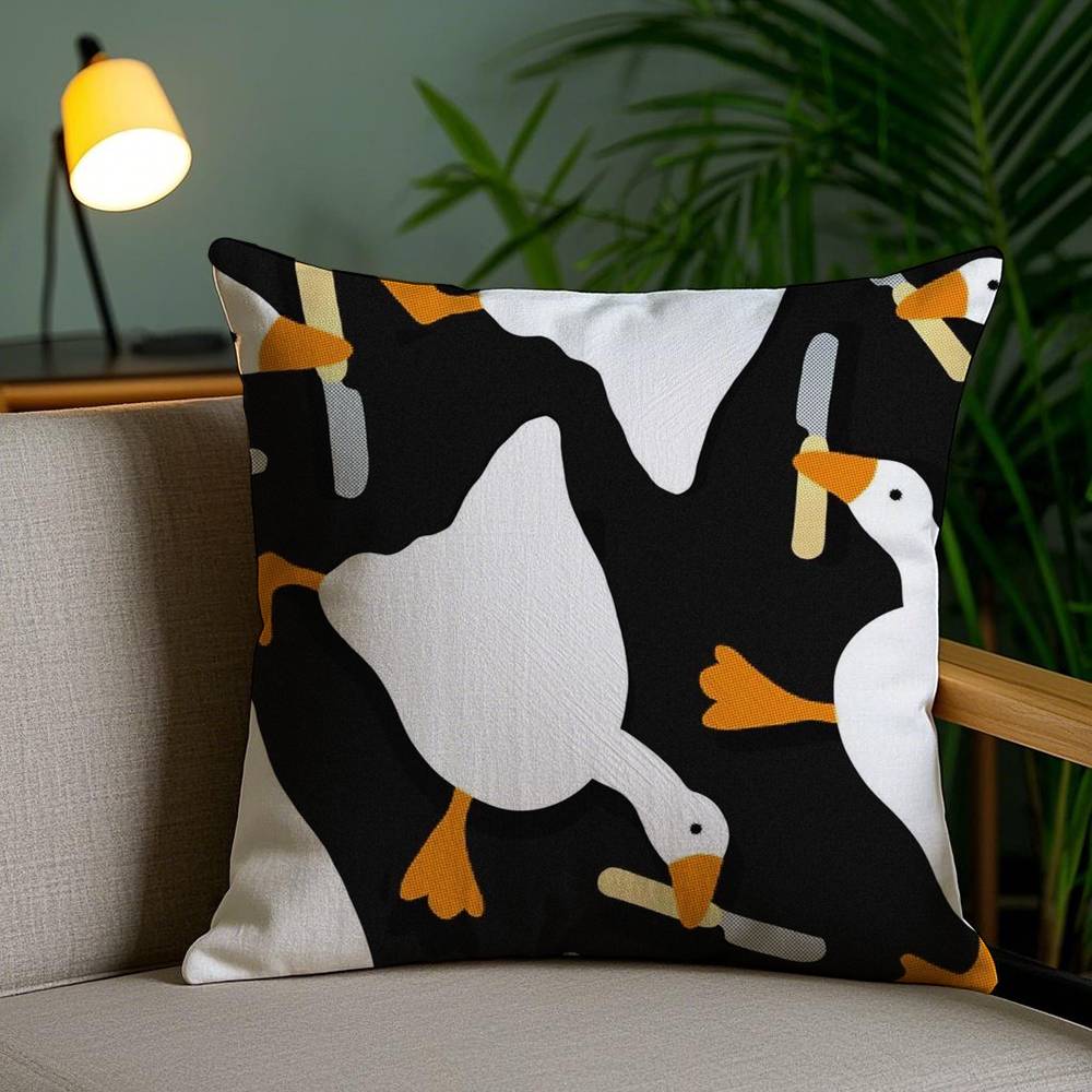 Lustiges Messer Gans Kissenbezug Kurzplüsch Beidseitiger Druck Quadratische Zierkissenbezüge Sofa Heim Kissen Dekor