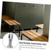 Mobestech 2 Pcs Partition Bracket Feet Toilet Partition Feet Stainless Steel Partition Feet Foot Support Brace Wall Mount Holder Toilet Partition