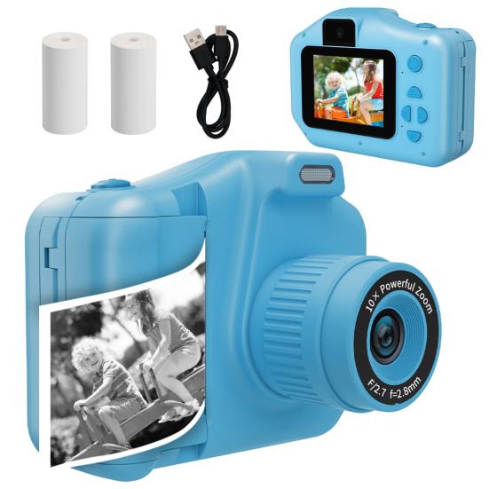 Kids Print Camera Digital Toy SLR HD-compatible Pixel with Dual Cameras Selfie Mode