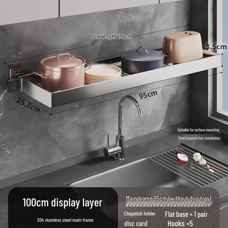 

Nana 100cm Wall-Mounted 3-Tier Kitchen Pot Rack