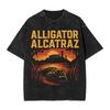 Alligator Alcatraz T Shirt Vintage Style for Men Women Cotton Tee Shirts Tops