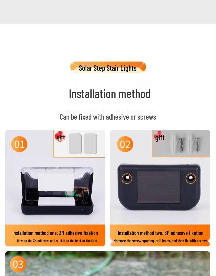 Waterproof Solar Outdoor Garden Fence, Courtyard, and Stair Step Lights