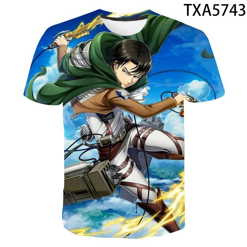 Attack On Titan Levi Ackerman 3D Print T-Shirt, High Quality Polyester Short Sleeve, Fashion Streetwear Casual Daily Wear