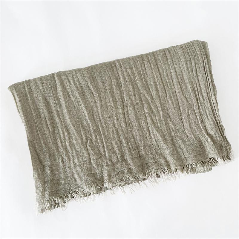 New Design Autumn Winter Women Warm Scarf Simple Solid Plain Linen Cotton Muslim Shawls Kerchief Wrap Head Hair Pashmina Stoles