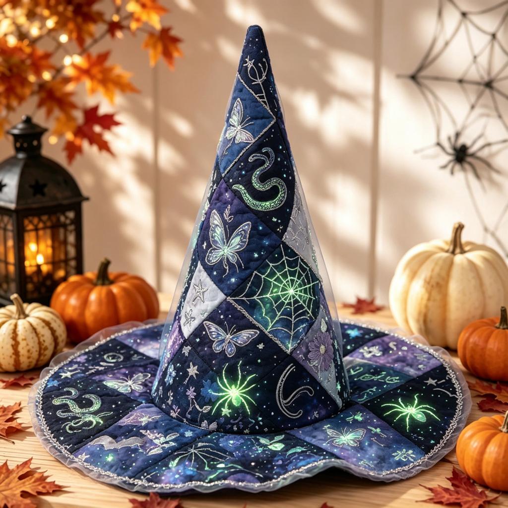 Women's High Witch Hat for Halloween Party Costume - Tall Pointed Adult Hat