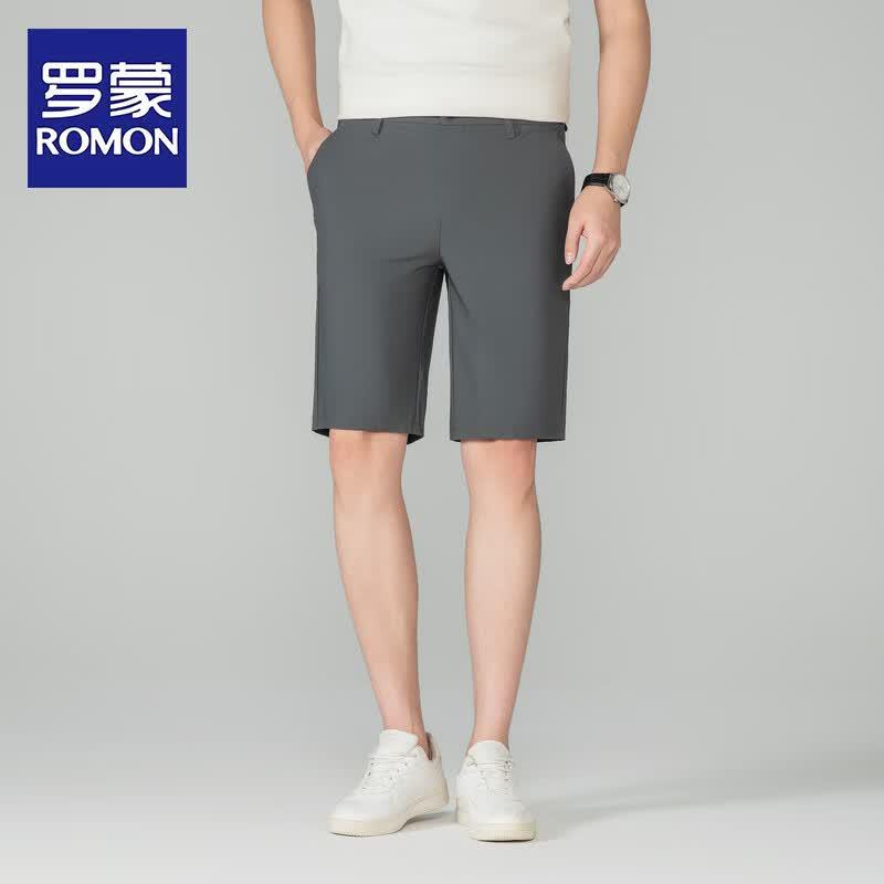 ROMON Men s Ice Silk Stretch Casual Suit Shorts 32 серый