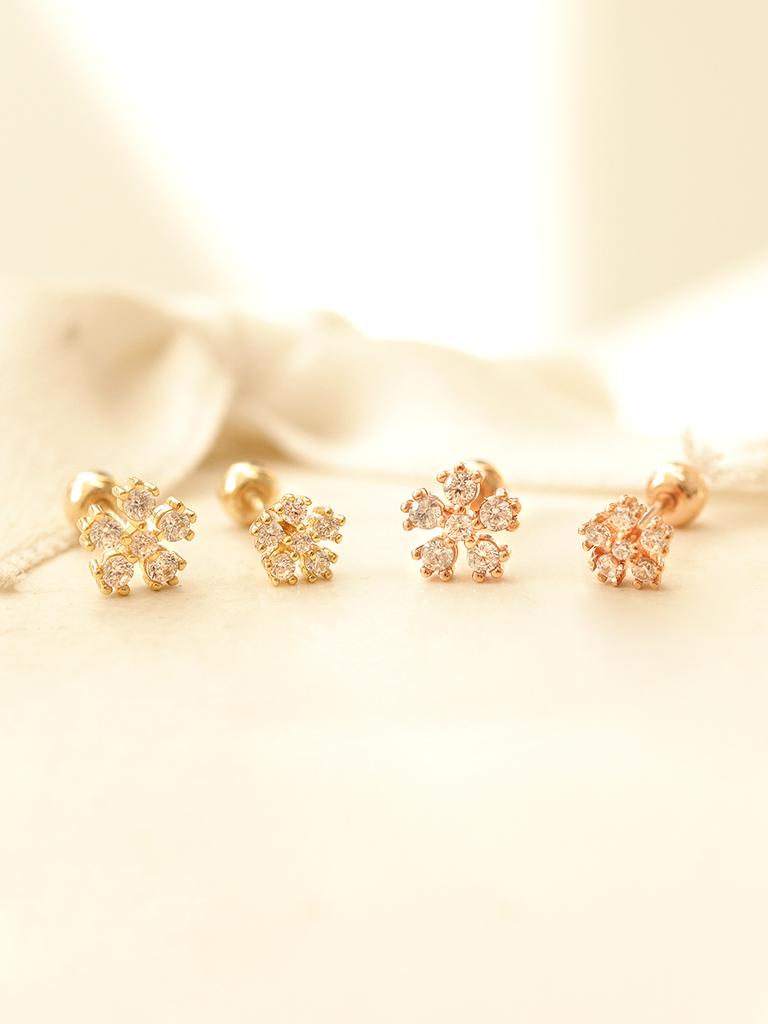 Minimalpiercing 14K Daily Cosmos Piercing Earrings