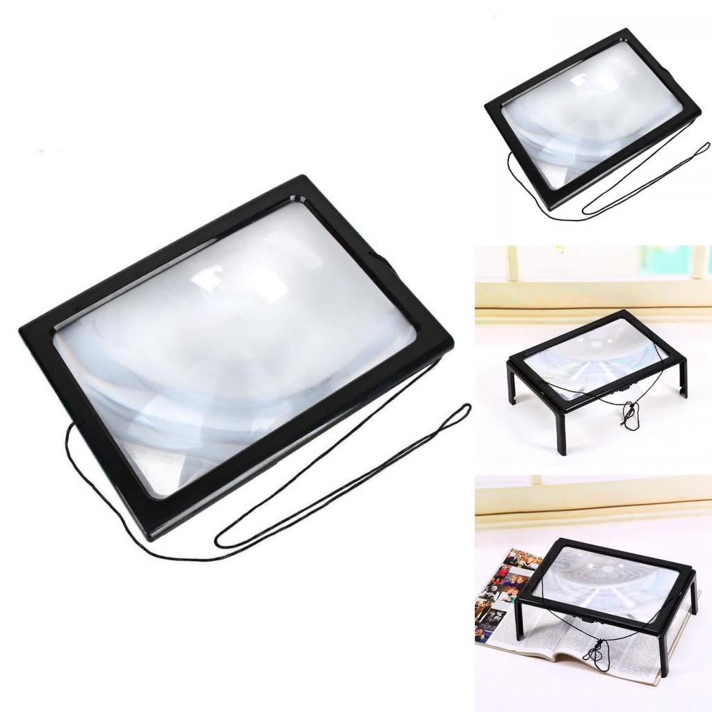 Faltbare Tragbare A4 Rechteckige 3x Leselupe Mit LED-Licht Für Senioren Zum Lesen Und Lernen