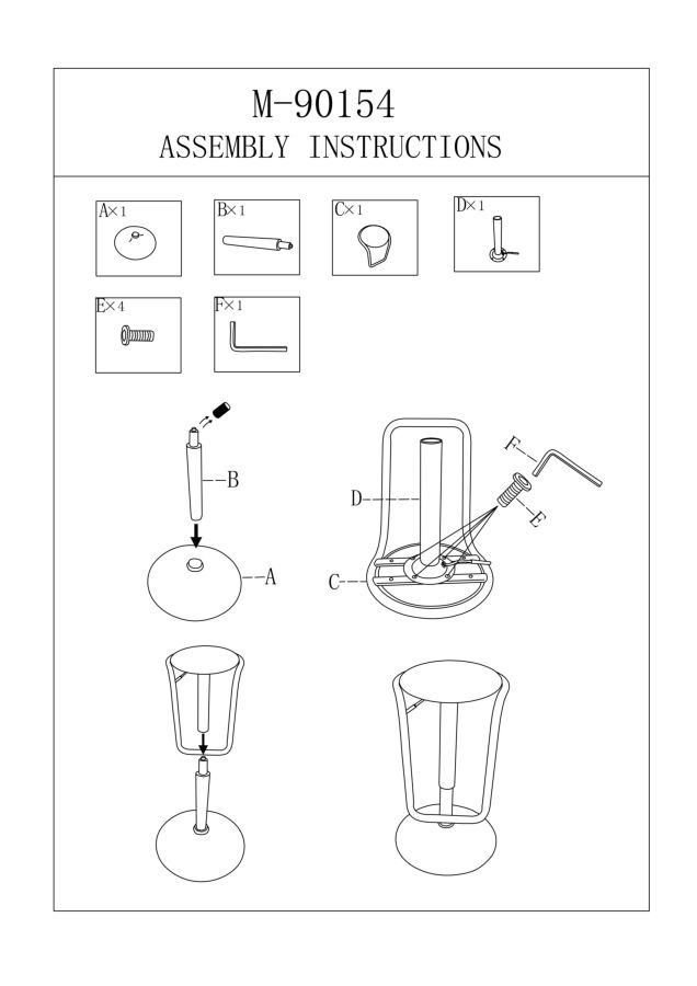 Scaun de bar cu lift Destiny Alb Cm Ø 41X61-83