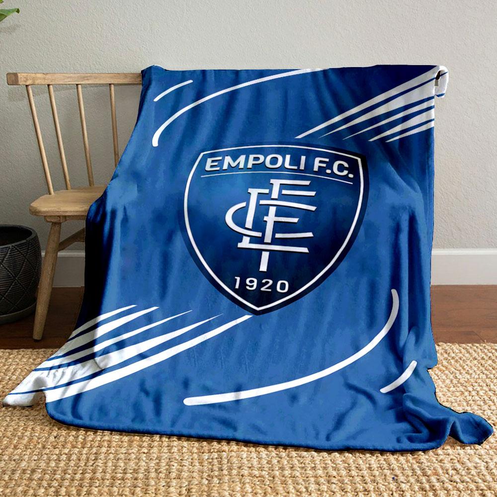 Empoli F.C. Logo on Blue Background Patterned blanket, flannel, suitable for all seasons, home decor, warm and cozy