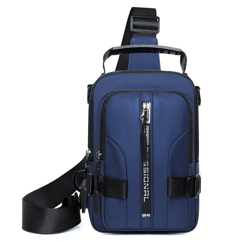 Geantă multifuncțională pentru piept bărbați, cu încărcare USB, pachet de piept, pentru călătorii scurte, geantă de piept, impermeabilă, de capacitate mare