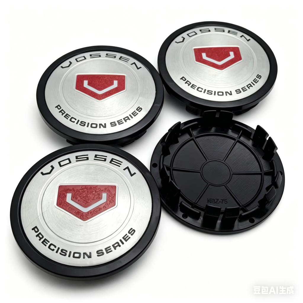 4 Stück Vossen Logo Emblem Auto Radnabendeckel 75MM Clips 65MM Räder Radkappe Vossen Abzeichen Felge Radnabendeckel Staubschutz Auto Zubehör