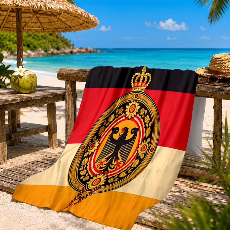 Asciugamano da Spiaggia con Design dello Stemma della Germania, Asciugatura Rapida, Facile da Curare, Adatto sia per il Fitness che per le Vacanze al Mare, Essenziale per lo Sport