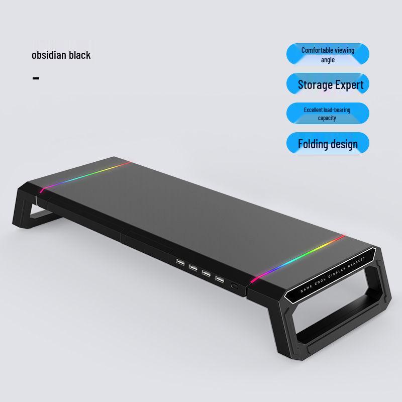 Multifunctional Monitor Riser Stand with USB Extension & Desktop Storage