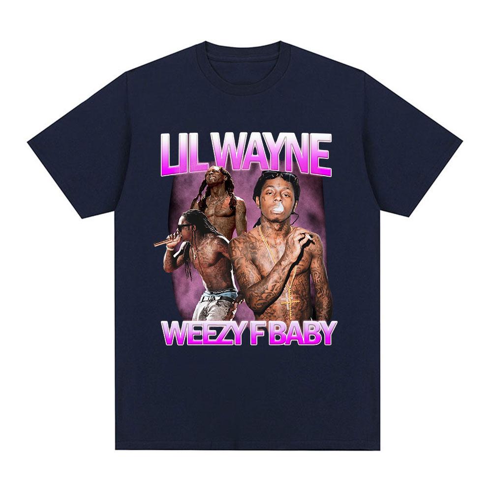 Rapper Lil Wayne Tshirt Weezy F Baby Graphic Tshirts Unisex Vintage Punk Short Sleeve Oversized T Shirt Hip Hop Streetwear S