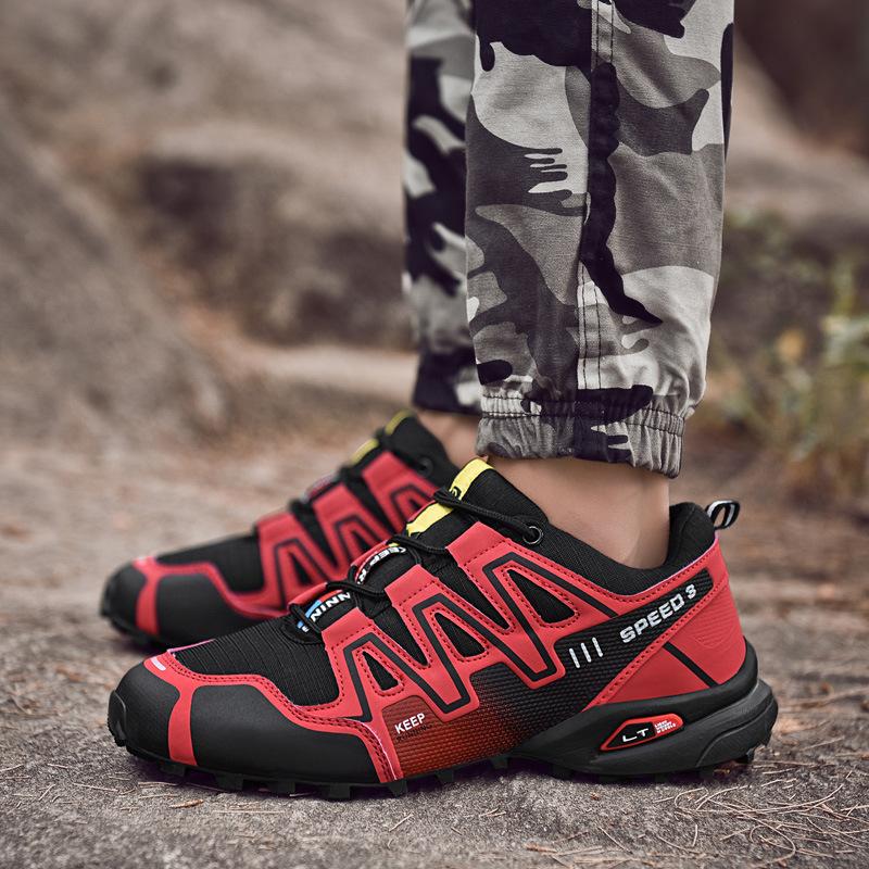 Zapatos de viaje de tendencia para senderismo y montañismo antideslizantes para hombre, otoño e invierno, transpirables, para exteriores, zapatillas de running todoterreno, zapatos de hombre