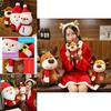 Adorabilmente Morbido Peluche Natalizio Babbo Natale Alce Pupazzo di Neve Bambola Ripiena Per Bambini e Adulti