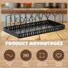 Pull Out Pans Organizer Rack with 8 Adjustable Dividers Sliding Pot and Lid Holder Kitchen Cabinet Utensils Storage Rack