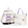 Stylish Versatile Unisex Backpack Set For Students With Durable Nylon Material In Multiple Colors
