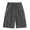 Men Summer Shorts Solid Color Loose Elastic Waist Drawstring Deep Crotch Keep Cooling Comfortable Pockets Plus Size Knee-length Shorts Men Clothes