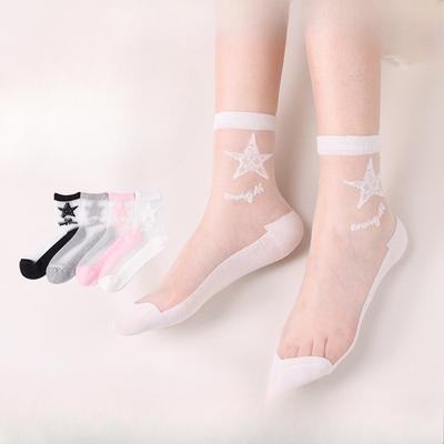 Women's Summer Thin Fashion Jacquard Glass Silk Crystal Stockings