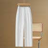 Fashion Navy Blue Nine-point Drape Harlan Pants Women's Summer Thin 1116 High-waisted Drape Straight Scimitar Pants