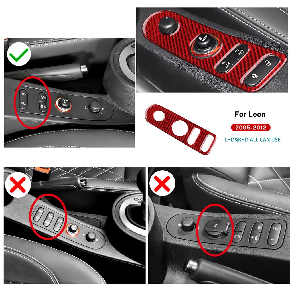 For Seat Leon MK2 1P 2005 2006 2007 2008 2009 2010 2011 2012 Car Gear Shift Panel Real Soft Carbon Fiber Sticker Accessories