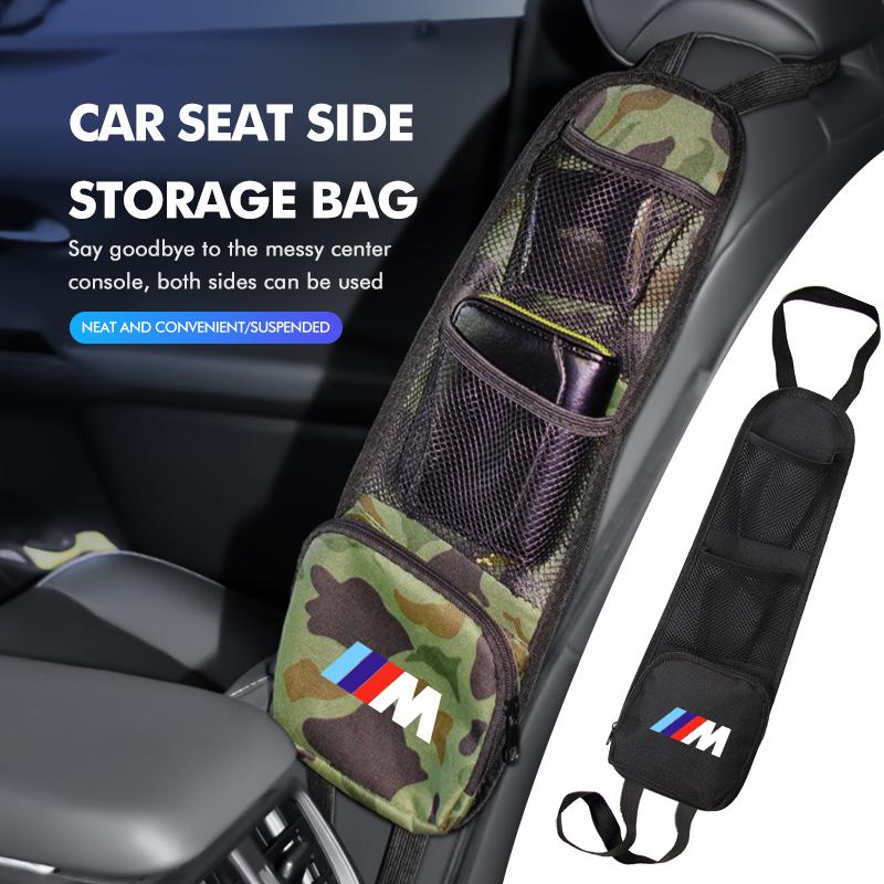 JVVO7 For BMW Car Seat Side Storage Hanging Bag Phone Wallet Card Organizer Bag E93 F10 F20 F30 F40 F15 F25 F26 F31 F49 F86 M3 M5 X3