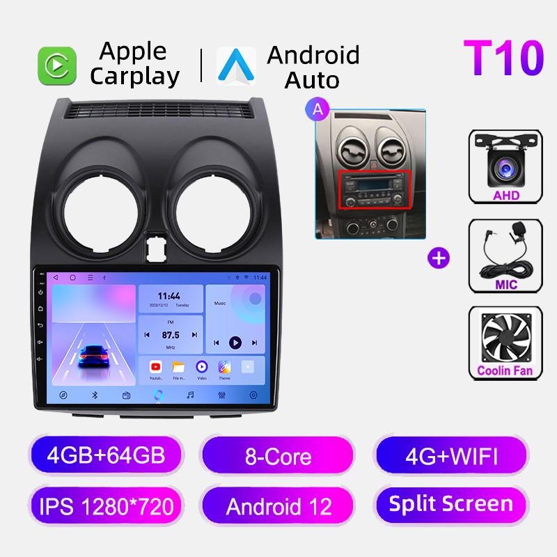 Car Radio Android Auto For Nissan Qashqai J10 2006-2013 Carplay 4G WIFI GPS Navigation Autoradio Video Player No 2din Head Unit