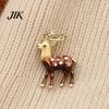 Alloy Lapel Pin Christmas Reindeer Brooch Pin, Rhinestone Elk Sweater Clothing Accessories Cardigan Coat Suits Accessories, Jewelry Gift for Xmas