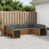 Outdoor Corner Sofa Set with Cushions 7 pcs Natural and Anthracite