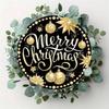 Vintage Round Metal Tin Sign Wall Art Christmas Holiday Decor Home Gift