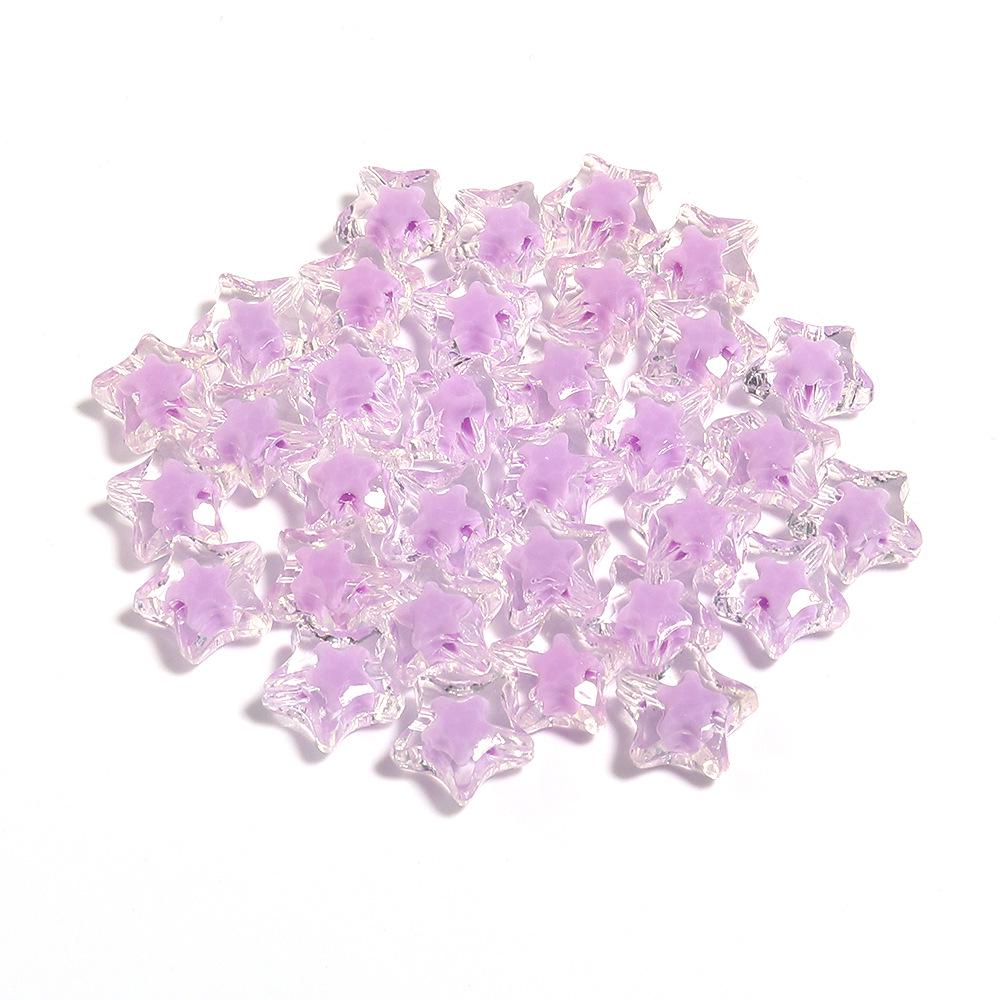 Pack of 50 Colorful Acrylic Star Beads for DIY Bracelets & Phone Chains