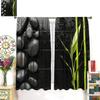 Spa Zen Stone Blackout Curtains   Zen Japanese Garden Theme Stones Green Bamboo Wooden Rod Pocket Window Drapes   for Bedroom Livi