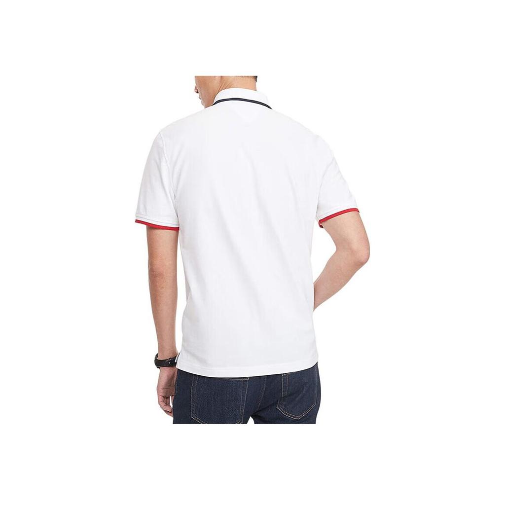 Tommy Hilfiger Solid Color Logo Embroidered Casual Short Sleeve Polo Shirt Men tops White 78E7858-112