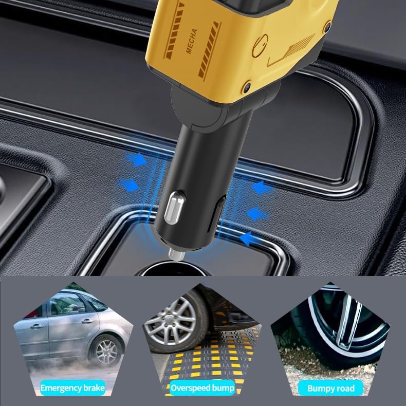 Four in One Telescopic Digital Display Super Fast Charging 120W Car Mounted Mecha Car Mounted Charging Multi Port Flash Charging