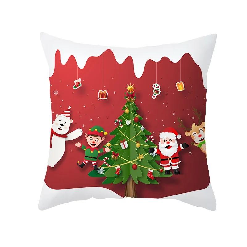 Christmas Themed Pillowcases Car Accessories Office Santa Claus Living Room Sofa Home Pillowcases